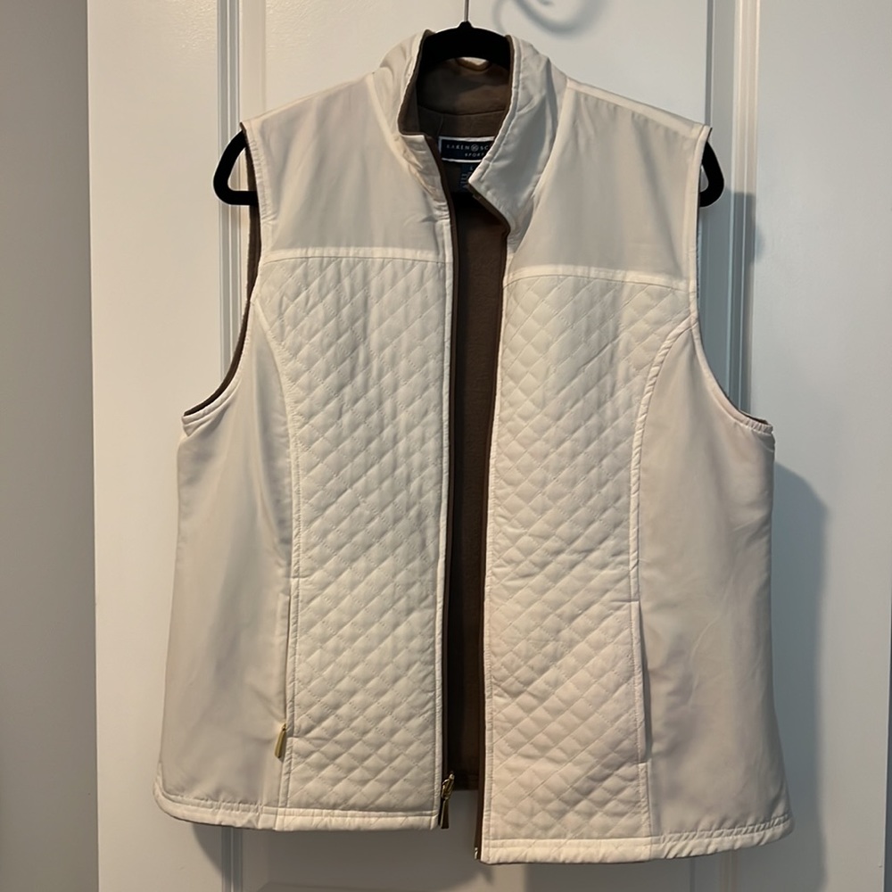 Women’s fleece/ poly reversible vest, L